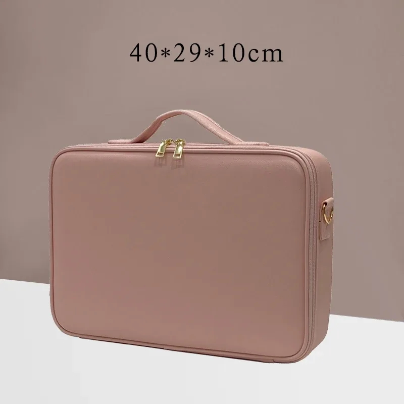 sac de maquillage de beauté en cuir pu, nécessaire, étanche, nouvelle trousse de maquillage de grande capacité, sac à cosmétiques professionnel