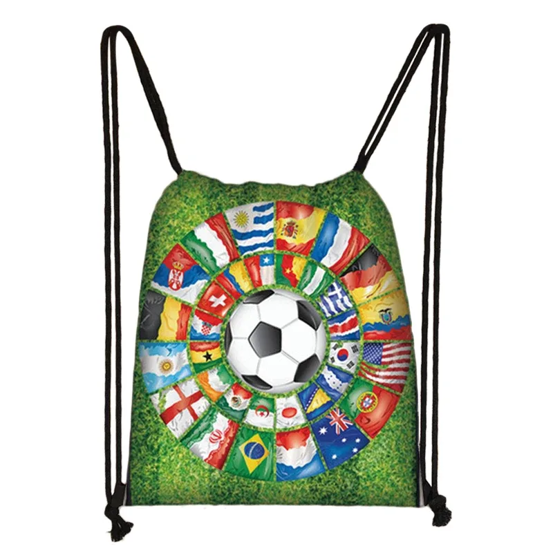 sac à dos en toile avec imprimé footbally et soccerly pour homme, sac de voyage avec cordon de serrage de proximité pour garçon adolescent, porte-chaussures, cadeau pour enfant