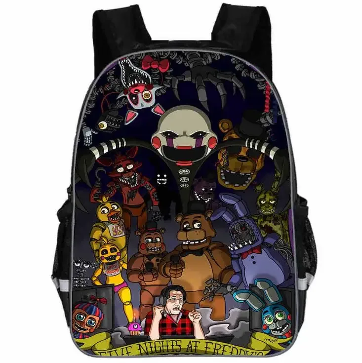 fnaf impression sac à dos anima anime freddy femmes hommes causul garçons filles sacs d'école hip hop mâle ordinateur portable mochila kpop sac à dos