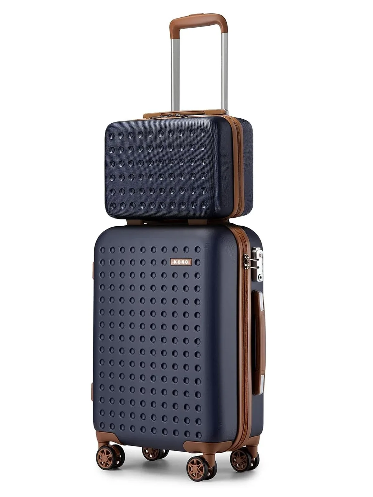 kono ensemble valises rigides 13 pouces trousse de maquillage et 20 pouces bagage cabine, trolley abs+pc serrure tsa roulettes 360° silencieuses