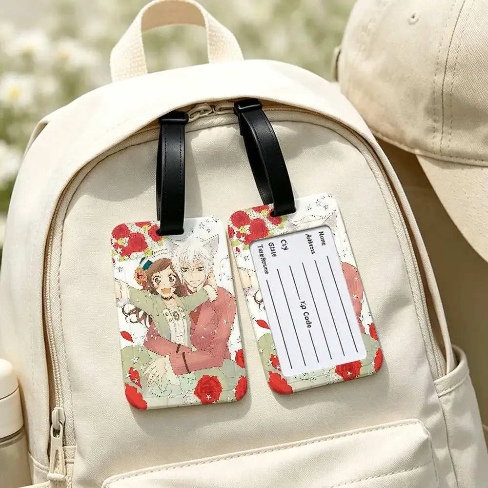étiquette de bagage portable anti-perte anime k-kamisama kiss magazine, étui de carte d'informations en pvc, étiquette de voyage pour valise et sac à dos