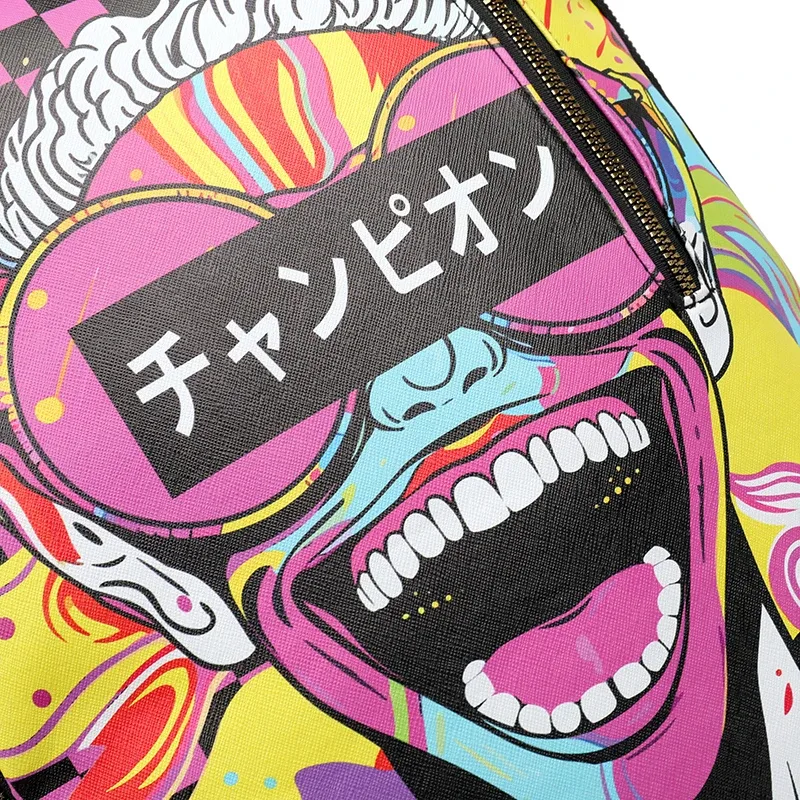 mode hommes et femmes pu graffiti grande capacité sac à dos étudiant sac à dos sac de voyage mochila mochilas de hombre sac d'école