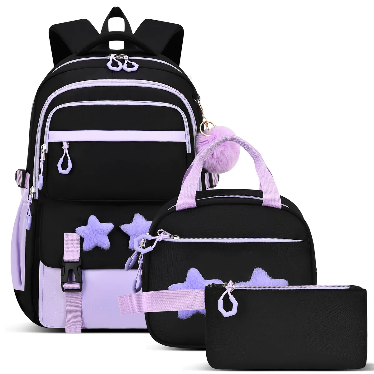 sac dos oxford universtité violet style préppy compartiment ordinateur portable ceinture coussin air jacquard