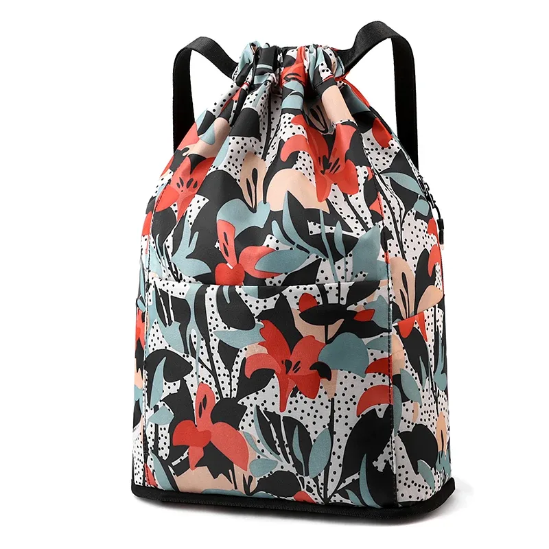mode femmes sac à cordon sac à dos de haute qualité tissu filles sac à dos femme portable sac pliant shopping sac à dos