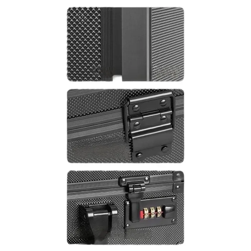 organisateur voyage plastique pvc noir robuste poignée intégrée cadenas combiné compact transport accroche main unisexe