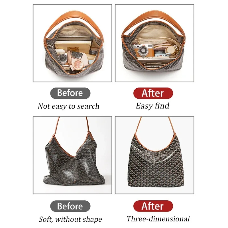 papier dupont pour sac bohe hobo, insert organisateur, sac durable et imperméable, support de rangement ordonné, doublure intérieure, accessoires de sac soignés