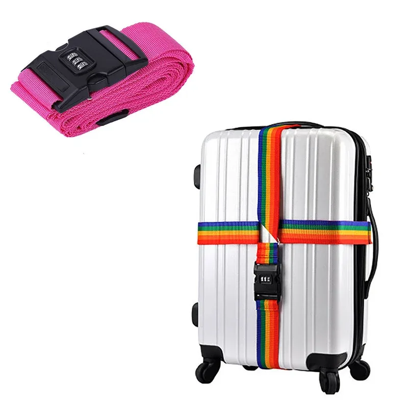 sangle sécurité accessoire voyage nylon multicolore réglable cadenas mot passe jaune rouge vert bleu noir gris beige rose kaki
