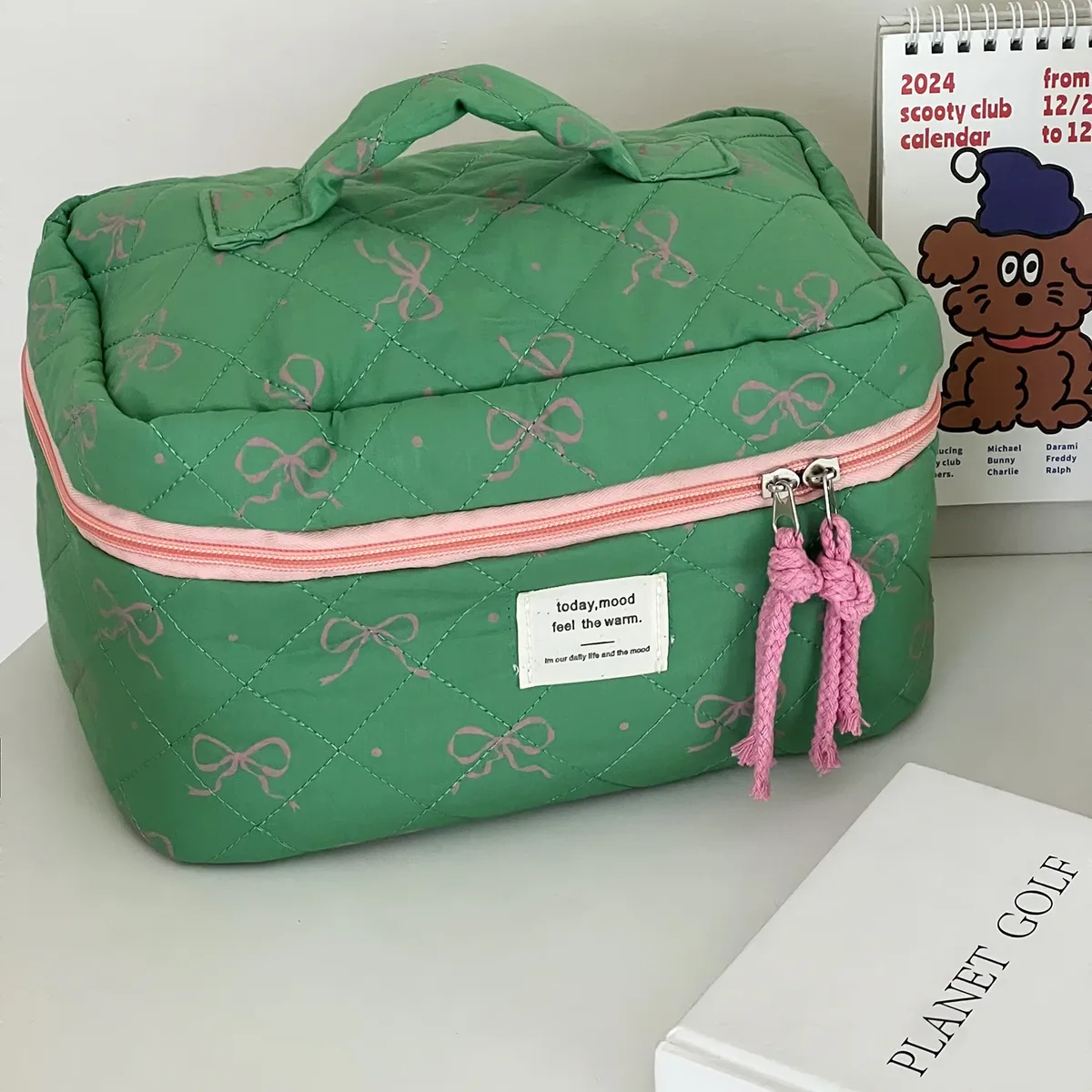 sacs à cosmétiques décontractés avec nministériels d doux pour femme, sacoche de rangement de toilette, de voyage, portable, trousse de maquillage, pour document d'abonné