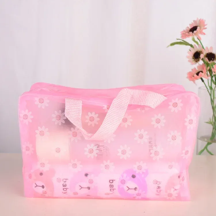 sacs de maquillage portables transparents en pvc, sac à cosmétiques étanche à fleurs pour femmes, sac de rangement de toilette de voyage, pochettes de rangement de douche