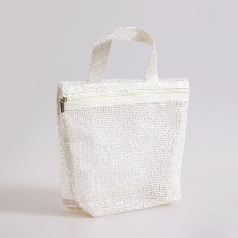 1 sac de douche en maille, sac de maquillage de voyage, sac de toilette portable de grande capacité, sac de rangement suspendu pour salle de bain, peut contenir du rouge à lèvres
