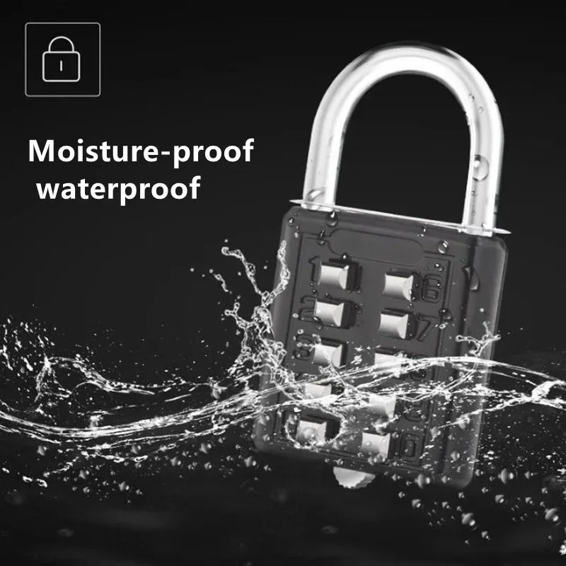 cadenas serrure tsa métallique noire code huit chiffres voyage accessoires sécurité portable antivol clé