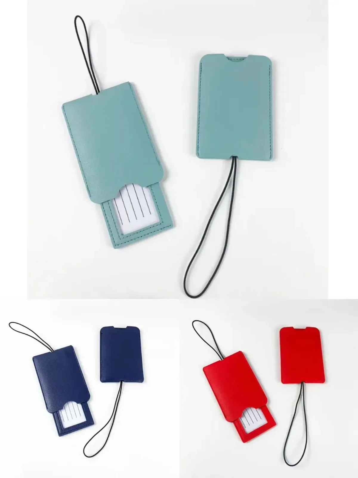 étiquettes à bagages en cuir pu pour hommes et femmes, étiquettes de sac de valise, porte-adresse d'identification de nom de bagage, étiquette de bagage, accessoires de voyage