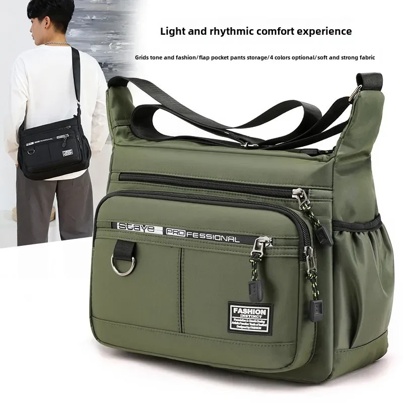 Sac à bandoulière Design Oxford pour hommes, grande capacité, décontracté, poche multicouche, mode, simple épaule, sacoche de luxe