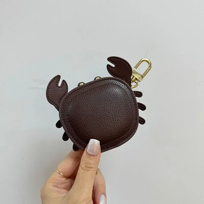 porte-monnaie crabe en cuir microcarence, mini portefeuille, maquillage, sac de rangement pour écouteurs, cartable, sac à main pendentif, accessoires de charme
