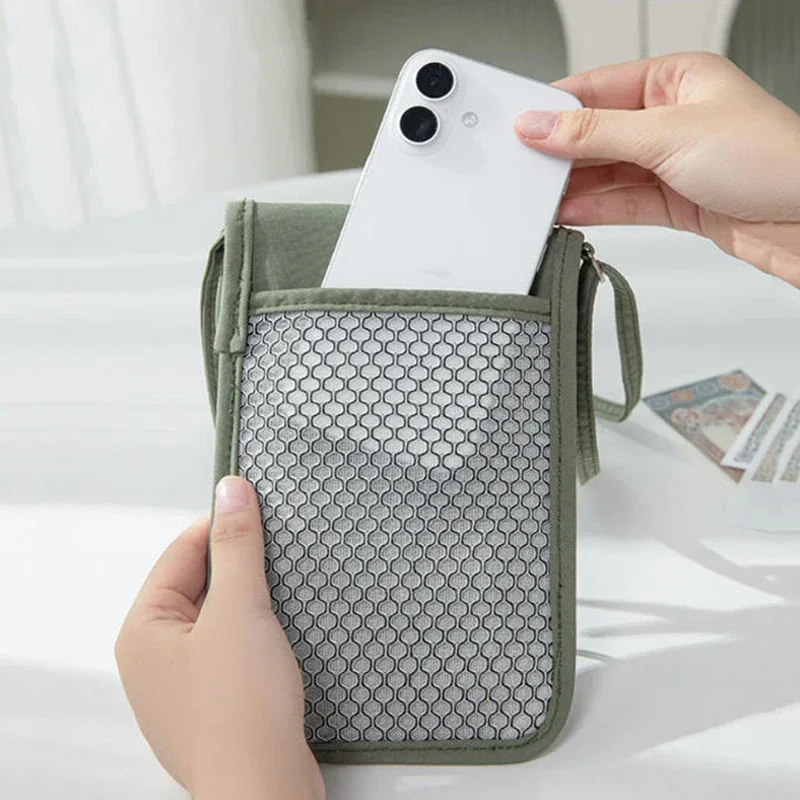 portefeuille de cou personnel anti-rfid, porte-passeport de voyage, pochette de cou discrète, organisateur super léger avec sangle réglable