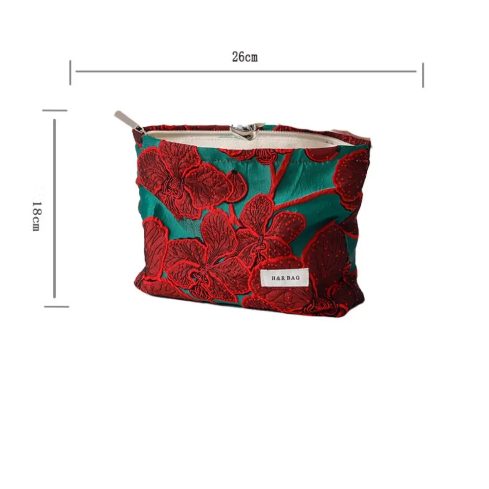 sac de rangement pour serviettes hygiéniques de voyage, trousse de maquillage rouge chinois rétro, sac de rangement portable de grande capacité pour les évaluateurs cosmétiques