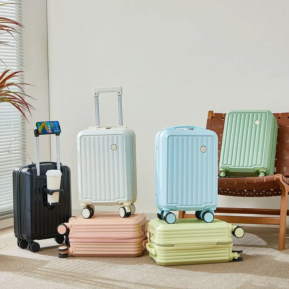 dernier modèle valise d'embarquement valise de voyage bagage de voyage portable avec porte-gobelet et support pour téléphone pour une valise facile à transporter