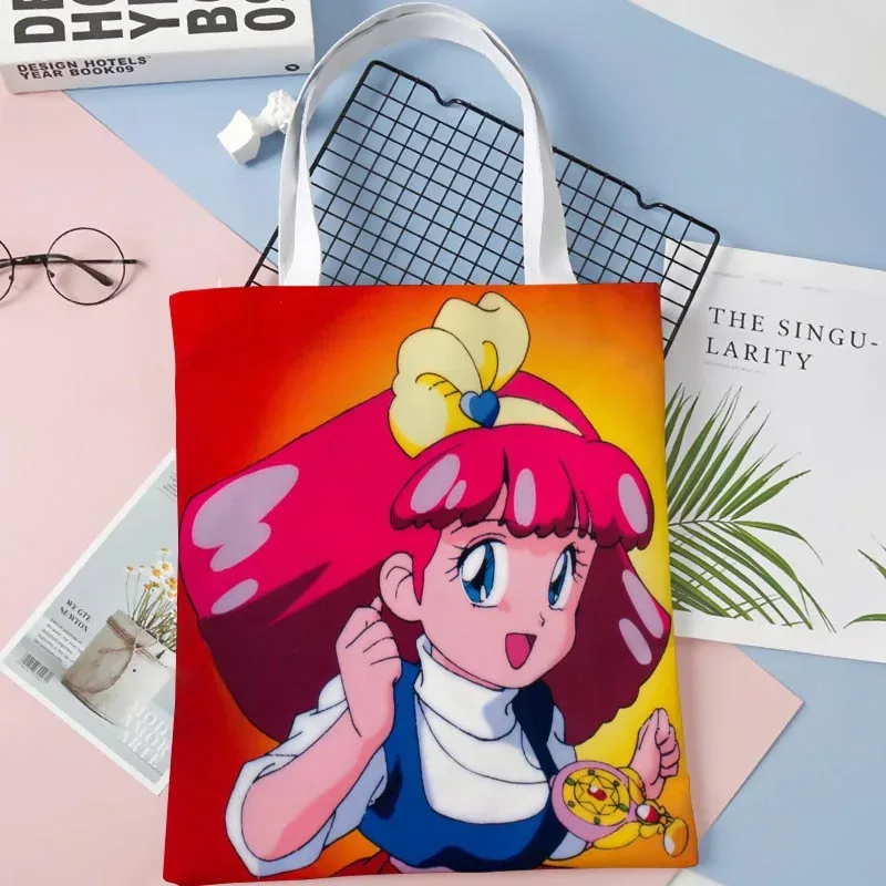 sac fourre-tout minky momo anime pour femme, sacs à provisions réutilisables, sac à main, cuillère à soupe, pliable, coton, initié au gril, fille, 1016wjy