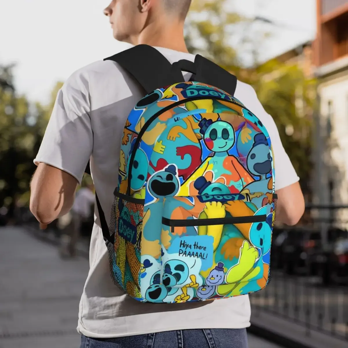 doey doughman horror pianosaurus sac à dos pour étudiants, sac d'école, sac à dos de randonnée, sac de voyage pour hommes et femmes, sac à bandoulière