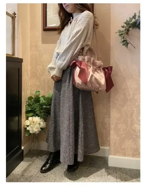 sac à main double face de style japonais pour filles, sac à bandoulière, nœud en satin, proximité, doux, mignon, initié, portable, dames, nouveau