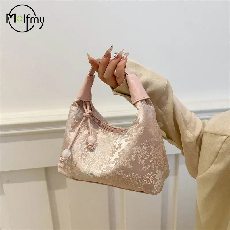 sacs de luxe design femme doux broderie sac à bandoulière texture en nylon perle pendentif bandoulière sac à main seau sac à main femmes fille