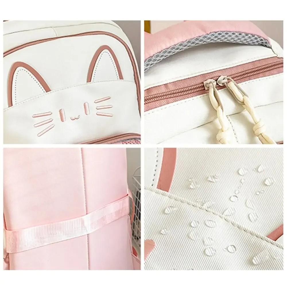 sac à dos transparent ita diy avec double bandoulière, grande capacité, motif chat de dessin animé, idéal pour l'école et les événements cosplay