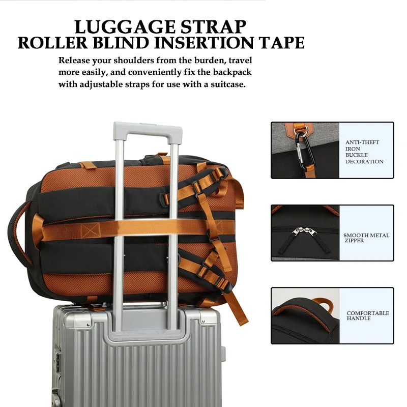 sac à dos de voyage pour l'extérieur, sac à dos de camping imperméable de 50 l pour femmes et hommes, sac à dos avec compartiment pour chaussures