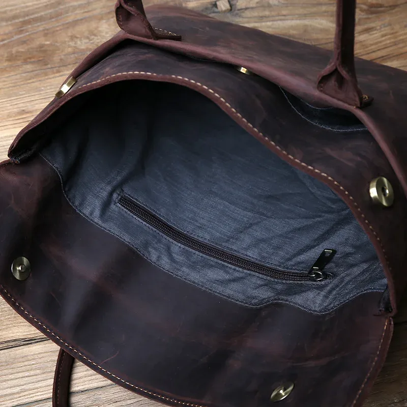nzpj – mallette rétro en cuir pour hommes, sac à main décontracté, couche supérieure en peau de vache, sac d'affaires pour tablette, pochette fine pour ordinateur portable 16 pouces