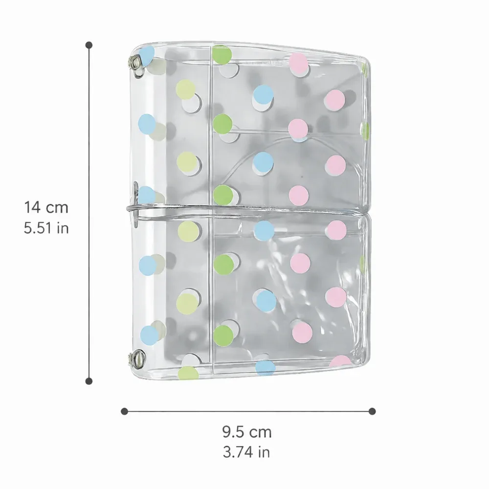 porte-passeport à pois avec bande élastique, couverture de passeport transparente, étui de protection portable pour voyage.