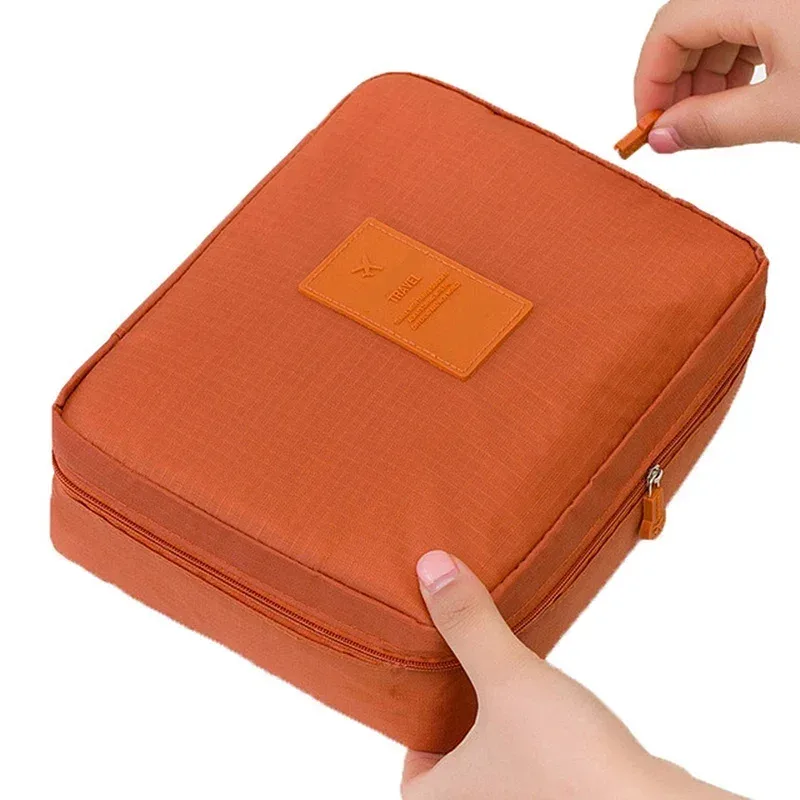 trousse de maquillage de voyage portable, étanche, multi-compartiments, multifonctionnelle, organisateur de toilette pour femmes et filles