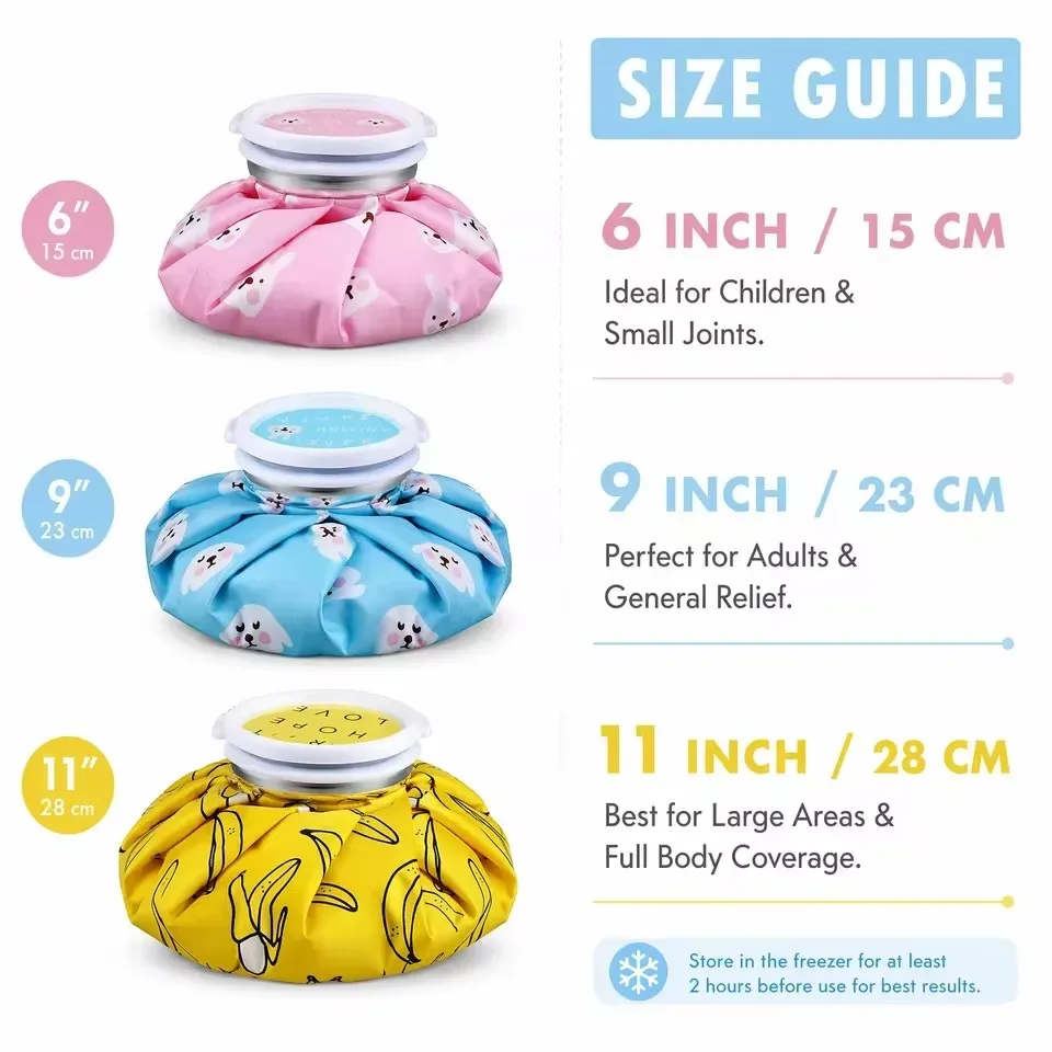 sac de compression chaud et froid à motif de dessin animé mignon pour usage répété, idéal comme bouillotte domestique ou pour le refroidissement physique après l'exercice