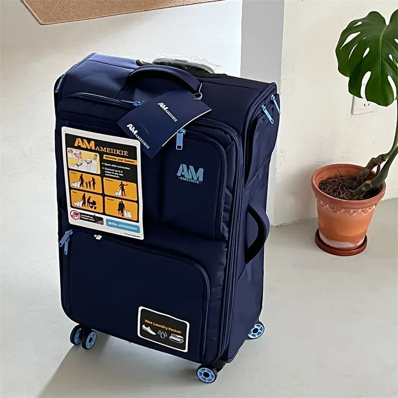 valise oxford cloth nightblue boites roues fixes tige traction multifonction business voyage grande capacité