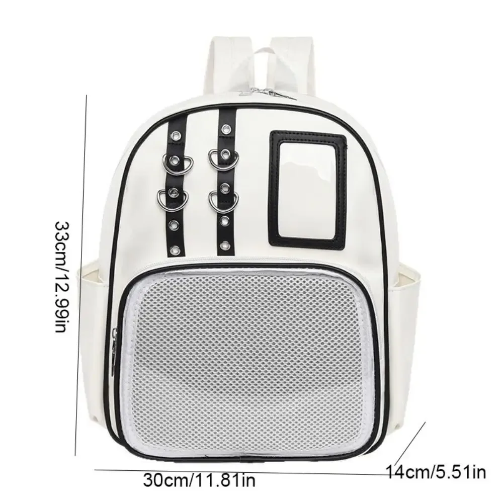 sac à dos transparent mignon en pu, sac à bandoulière y2k, sac ita lolita pour affichage diy, usage quotidien