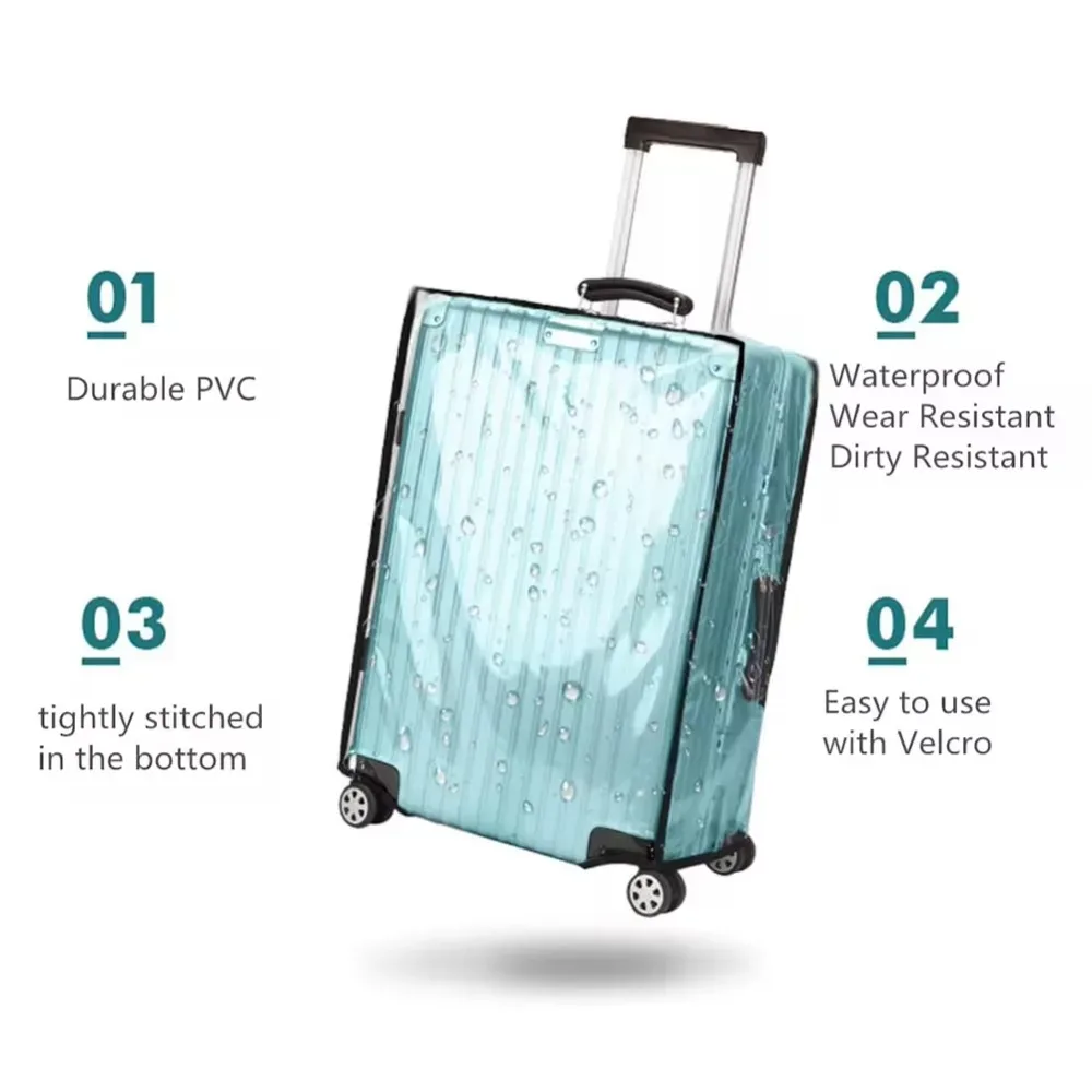 nouvelle housse de protection pour bagages de voyage, housse transparente en pvc, housse de protection durable et imperméable pour valise