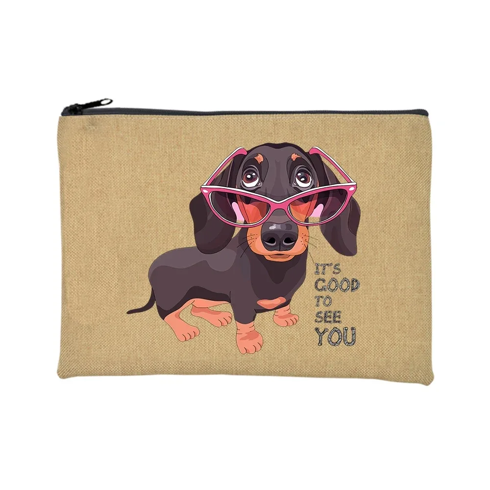 trousse de toilette voyage pochette maquillage jambes courtes mais grande attitude teckel chien imprimer trousse de maquillage voyage organisateur de toilette sacs à cosmétiques pour femmes pochette à fermeture éclair