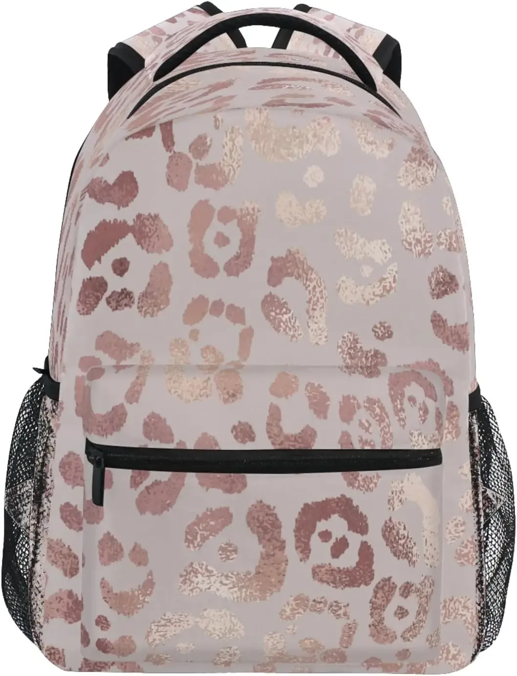 sac à dos imprimé léopard guépard or rose pour filles, sacs d'école, sacs à livres, sac de jour de voyage, taille unique