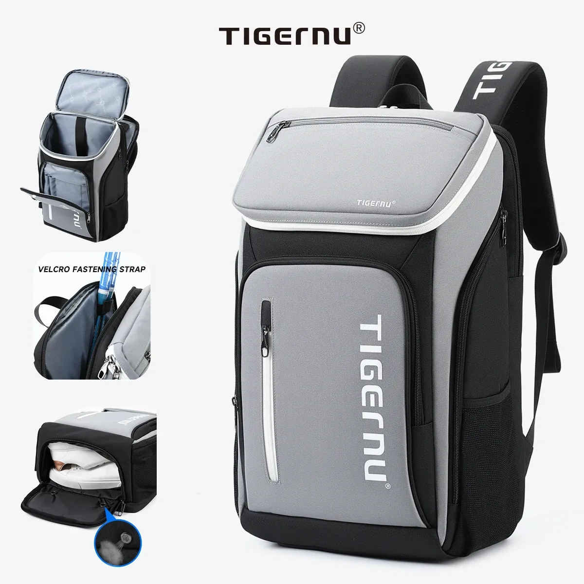 tigernu – sac à dos de sport de plein air pour hommes, sac à dos de randonnée, cartable pour hommes et femmes, grande capacité pour ordinateur portable de 17 pouces, sacs à dos décontractés