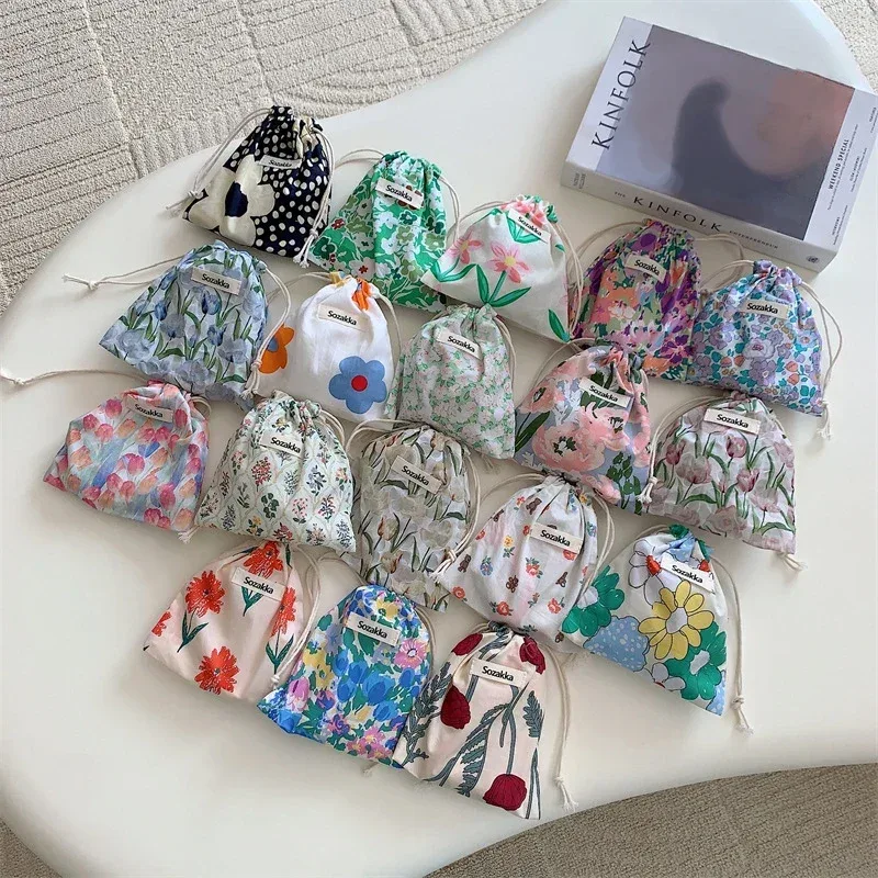 sac de rangement kawaii grill floral pour femmes, sac à main de voyage cosmétique, porte-monnaie rouge à lèvres, sacs de maquillage mignons, portefeuille en poudre, petit