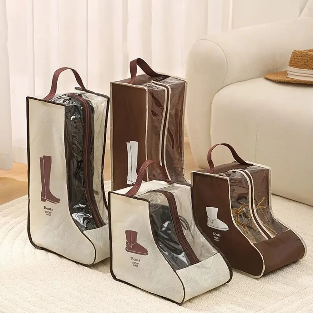nouvelle housse de rangement imperméable pour chaussures, sac de rangement pour chaussures, housse visuelle non tissée portable pour chaussures, housse anti-poussière pour bottes courtes