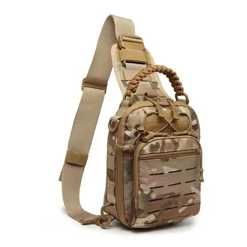 sac de poitrine en plein air pour hommes, sac à bandoulière tactique, sac à dos à bandoulière 900d oxford montagne camping pêche trekking molle mi