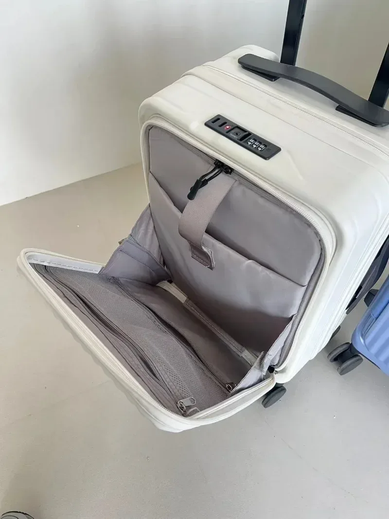 valise de voyage légère à roulettes, extensible et multifonctionnelle, à coque rigide en pc de 20 pouces, à ouverture frontale, 2025
