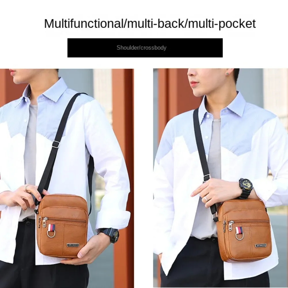 sac à bandoulière en cuir pour hommes, sacoche à bandoulière de grande capacité, sacs à main multifonctionnels