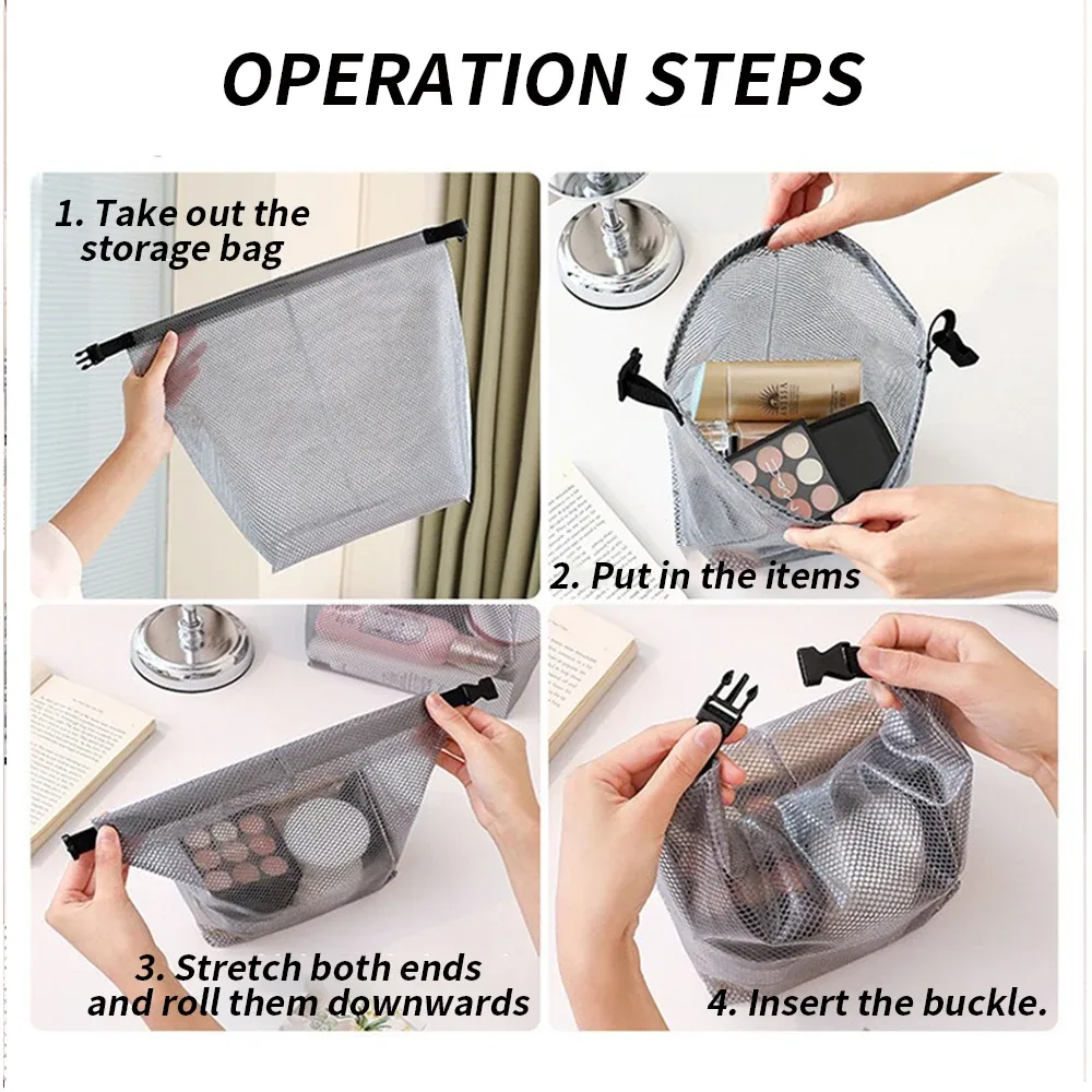 sac de toilette en maille imperméable avec séparation sec-humide, organiseur de voyage grande capacité pour la natation, la gym et les activités de plein air