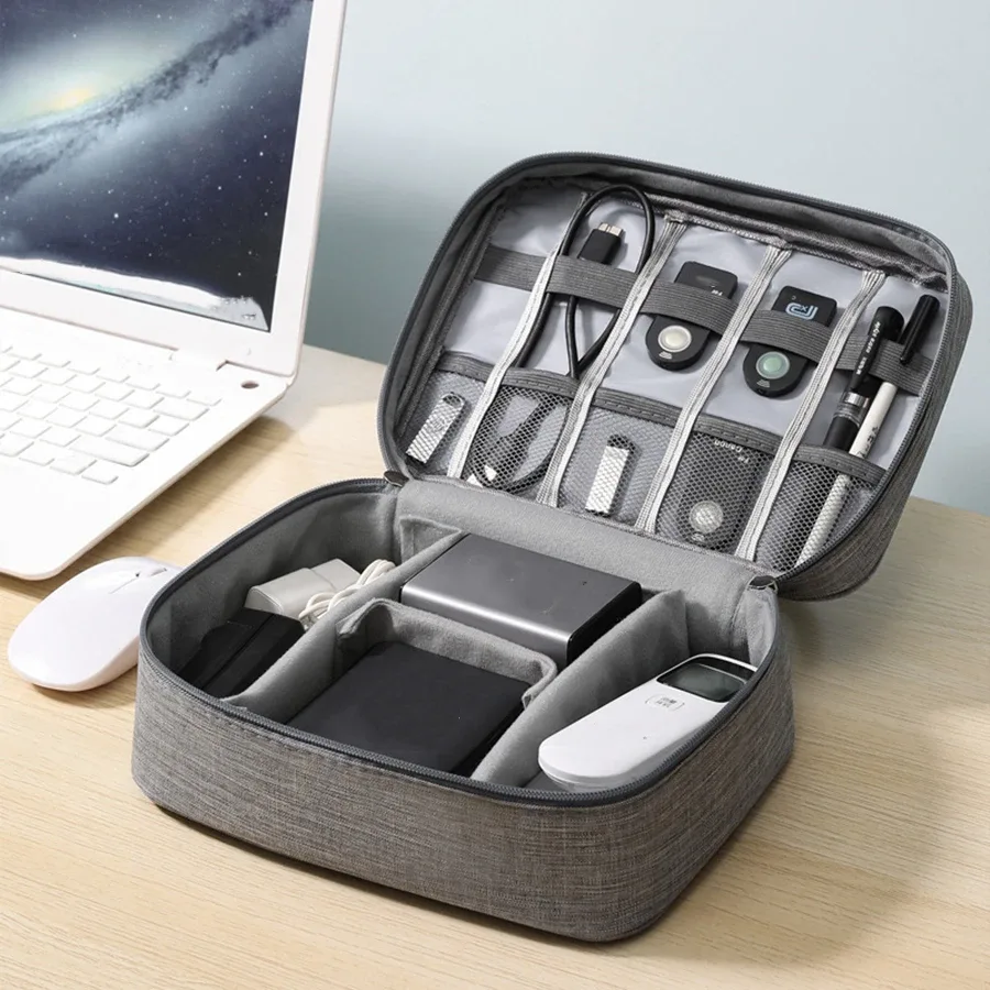 sac de rangement de câbles, organisateur électronique numérique étanche, sac de rangement de prise de chargeur de ligne de données usb portable, organisateur de câbles de voyage