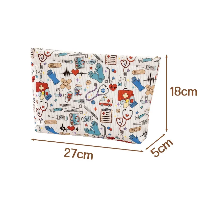 pochette de maquillage en velours côtelé à motif cœur, légère, avec fermeture éclair, multifonctionnelle, pour accessoires de toilette, sac de rangement