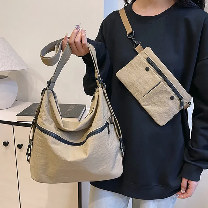 sac à bandoulière en nylon tendance, sac messager de grande capacité pour femmes, sac de voyage, sac à main, sac à dos avec bandoulière, sacs à bandoulière pour dames.