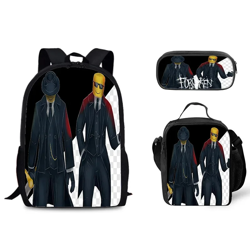sac dos nylon personnages dessins animés fond noir format grand volume usage étudiant voyage