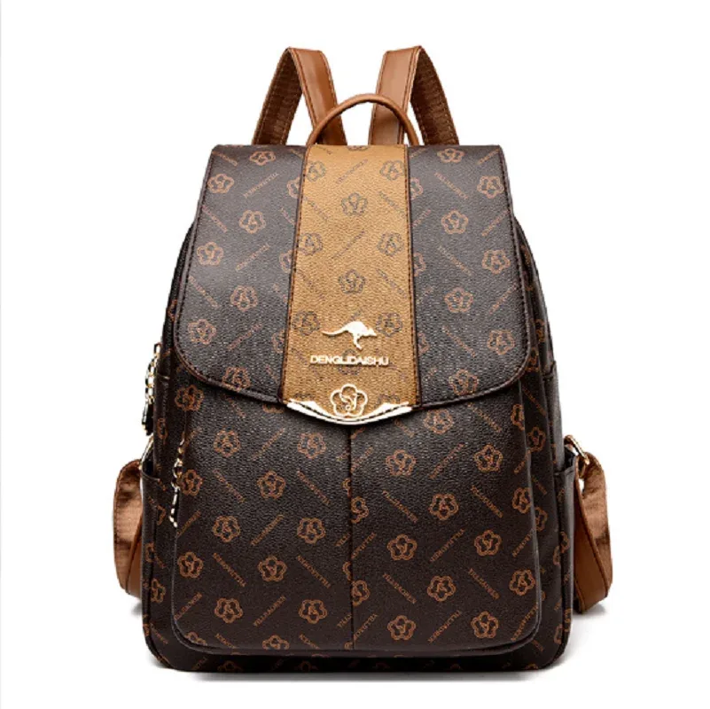 sacs à dos en cuir imprimé de luxe pour femmes, nouvelle mode, sacs à bandoulière de voyage de grande capacité, fourre-tout pour ordinateur portable, sac d'école