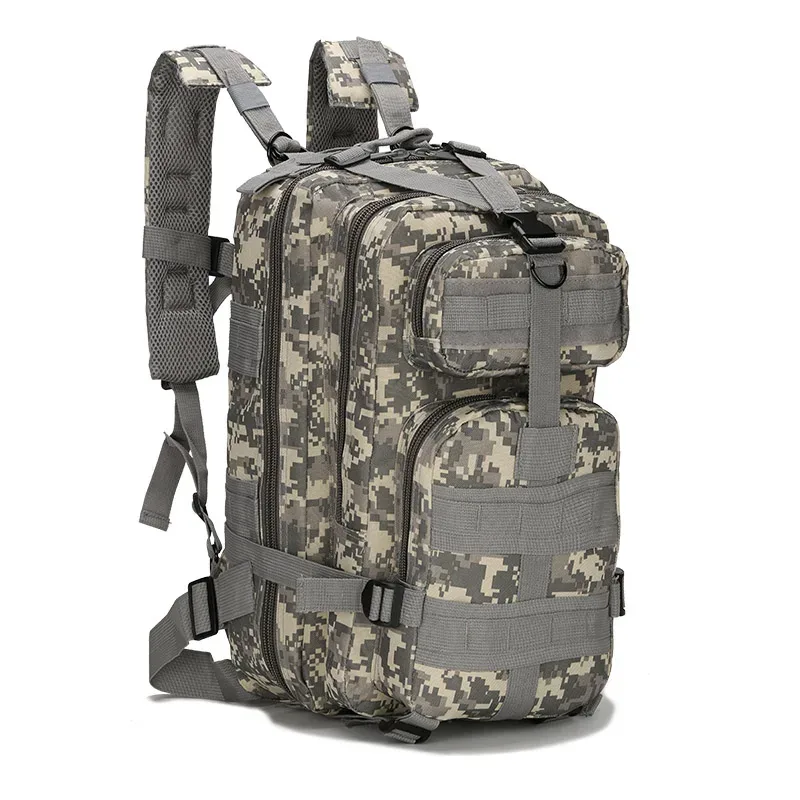 sac dos nylon camouflage vert beige marron compact 20 35 litres ventilation ceinture coussin air poche intérieure fendue poignée souple extérieure bandes ajustables