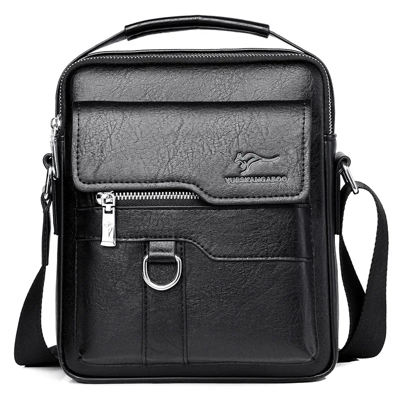 kangourou-sac à bandoulière en cuir pour homme, sac à main pour homme, sac à bandoulière messenger, cadeau pour mari, marque de luxe, côté initié